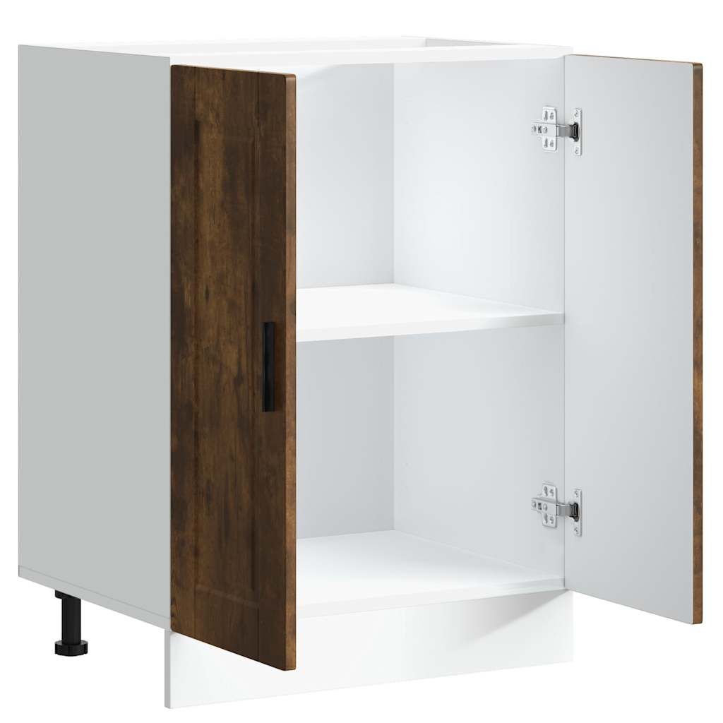 Kitchen Base Cabinet "Porto" Smoked Oak Engineered Wood