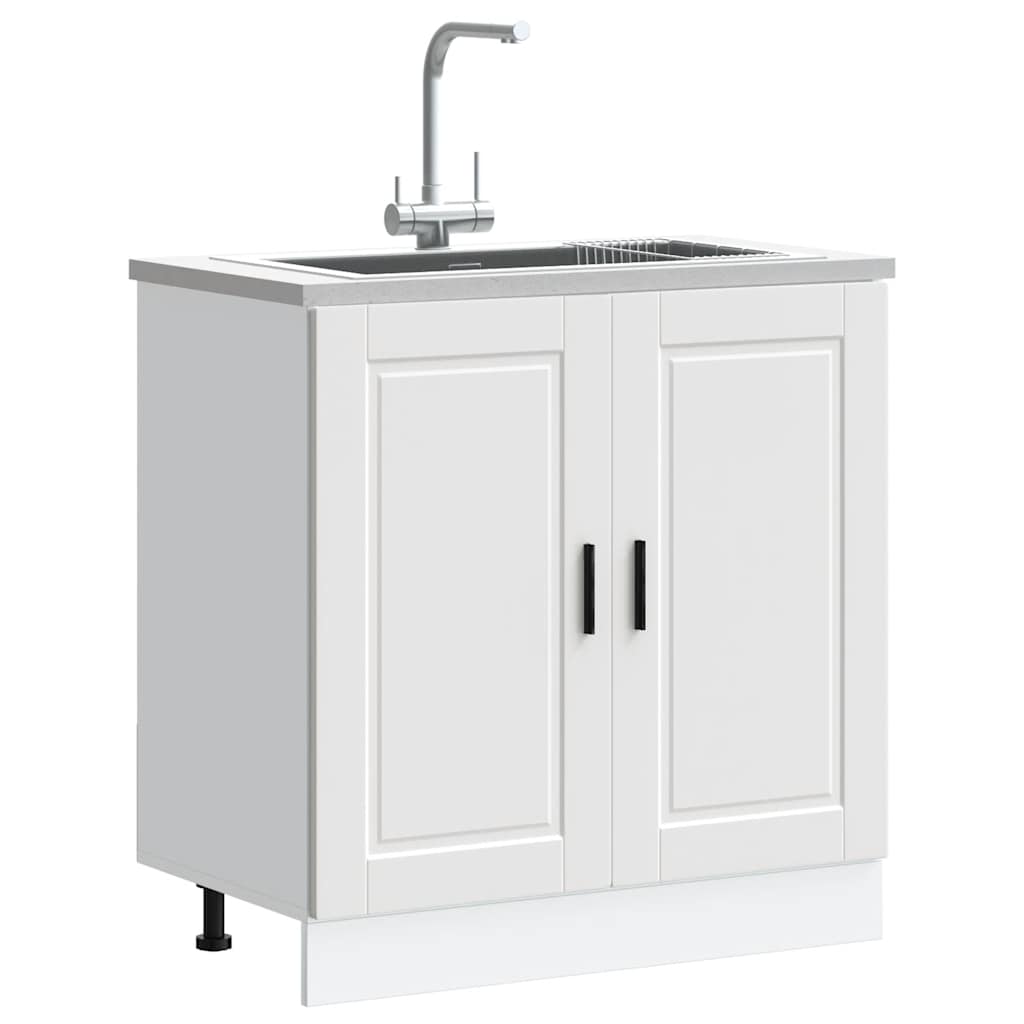 Sink Base Cabinet "Porto" White 80x46x81,5 cm Engineered Wood