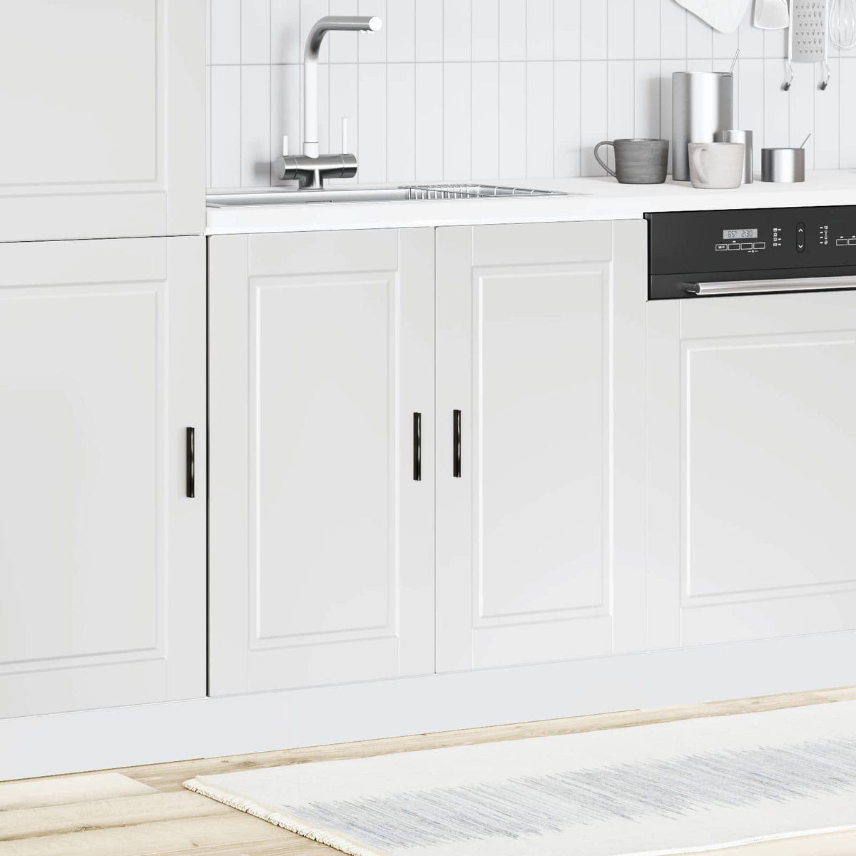 Sink Base Cabinet "Porto" White 80x46x81,5 cm Engineered Wood