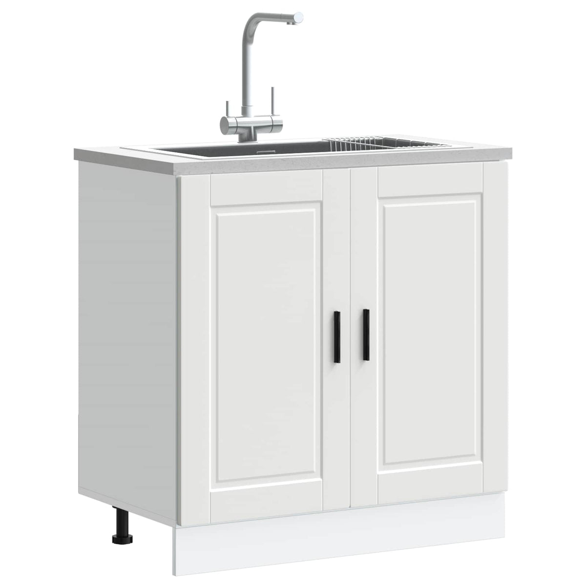 Sink Base Cabinet "Porto" White 80x46x81,5 cm Engineered Wood