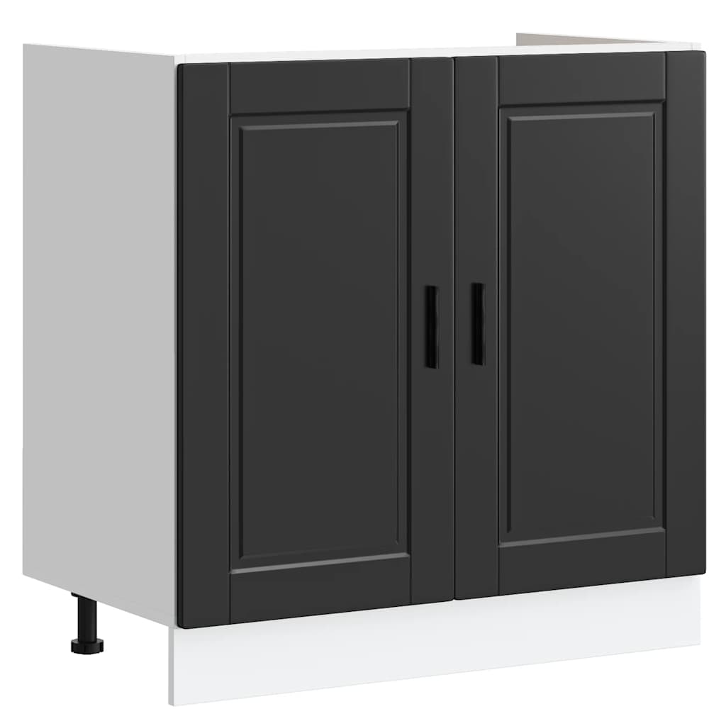 Sink Base Cabinet "Porto" Black 80x46x81,5 cm Engineered Wood