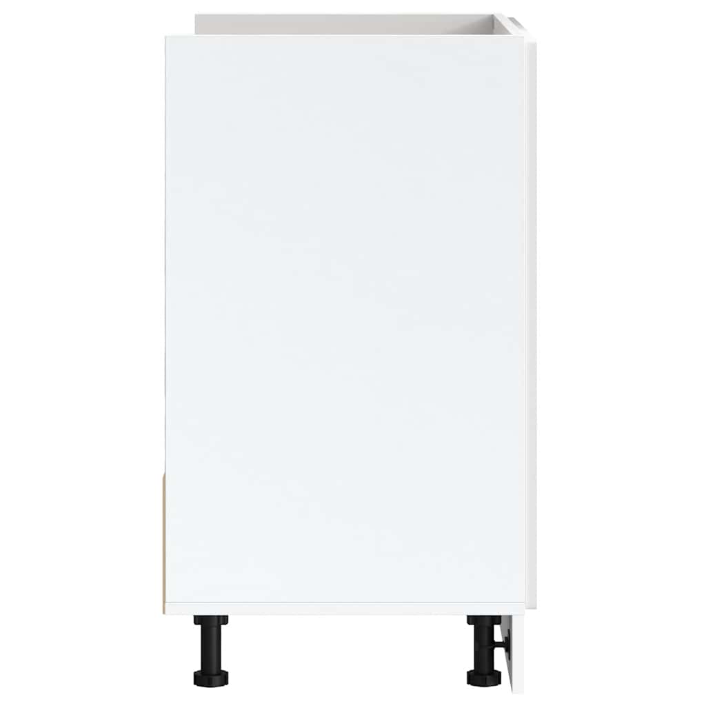 Sink Base Cabinet "Porto" High Gloss White 80x46x81.5 cm Engineered Wood