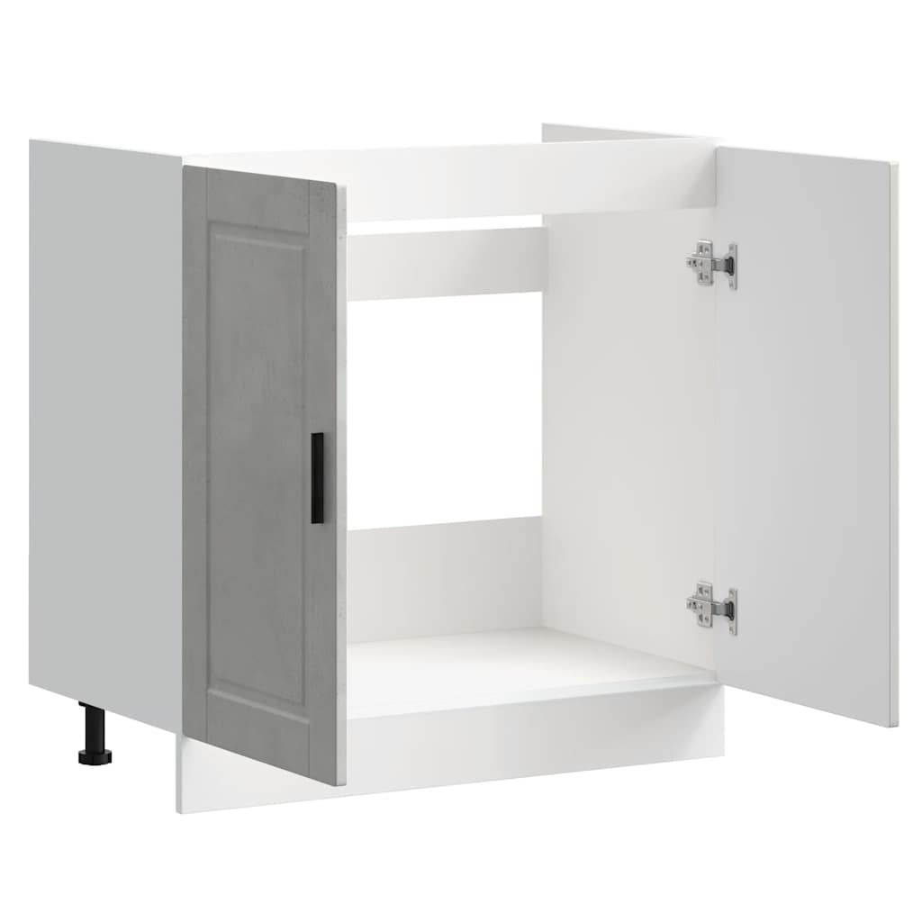 Sink Base Cabinet "Porto" Concrete Grey 80x46x81.5 cm