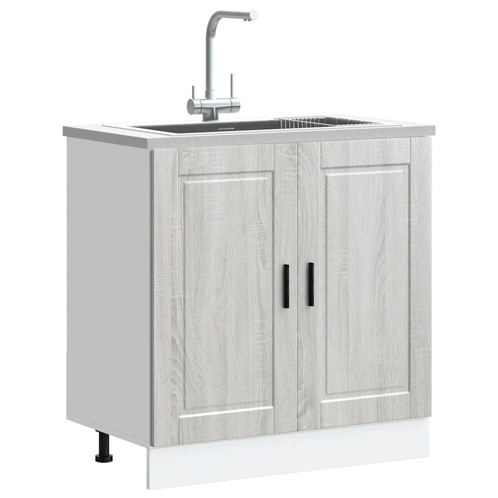 Sink Base Cabinet "Porto" Grey Sonoma 80x46x81.5 cm