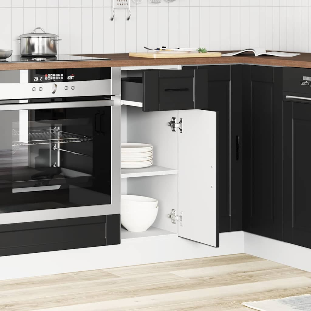 vidaXL Kitchen Base Cabinet Porto Black Engineered Wood