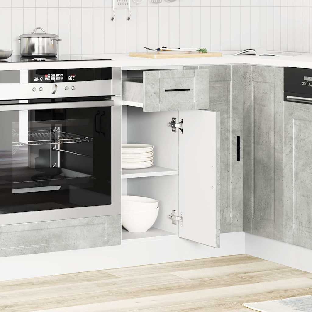 Kitchen Base Cabinet "Porto" Concrete Grey Engineered Wood