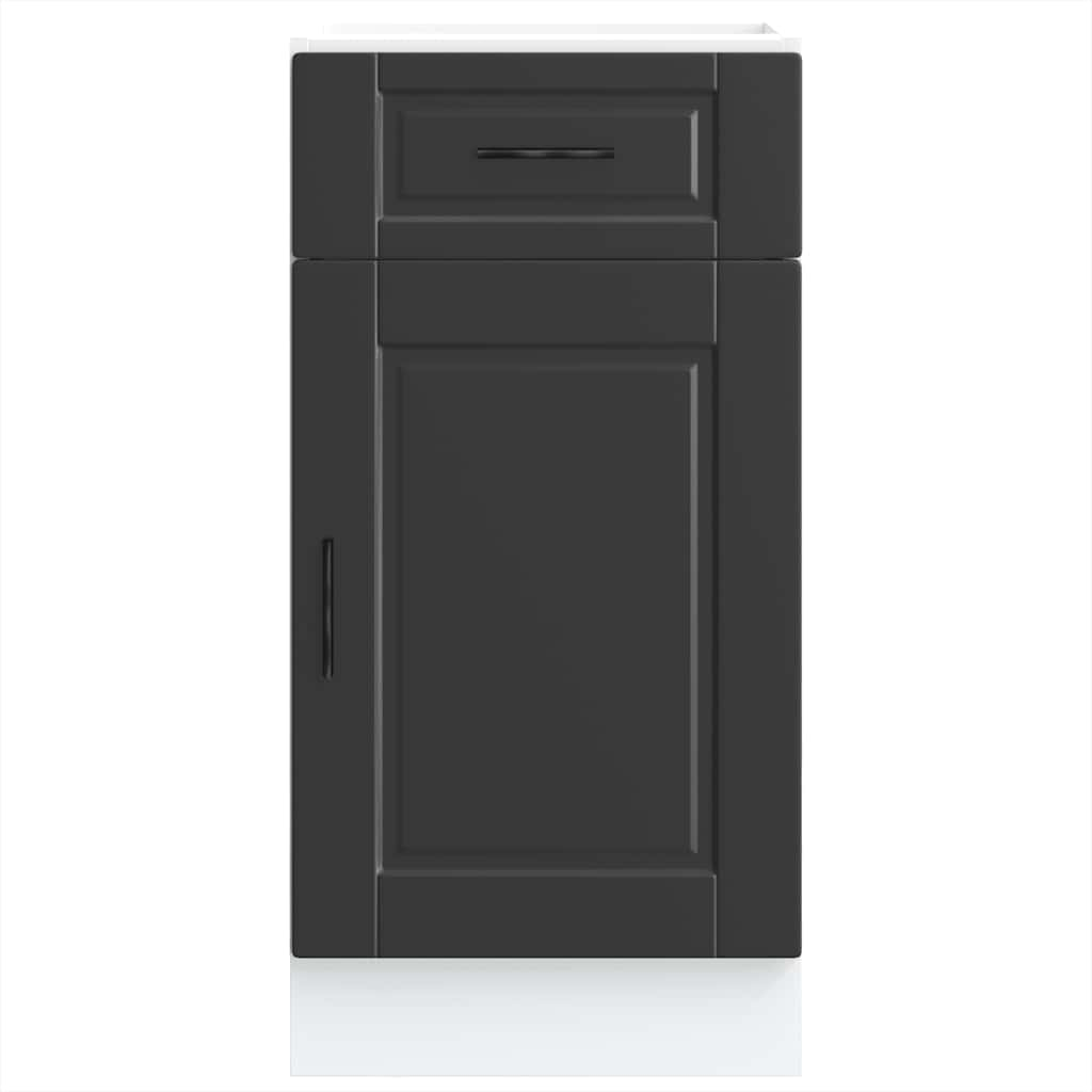 vidaXL Kitchen Base Cabinet Porto Black Engineered Wood