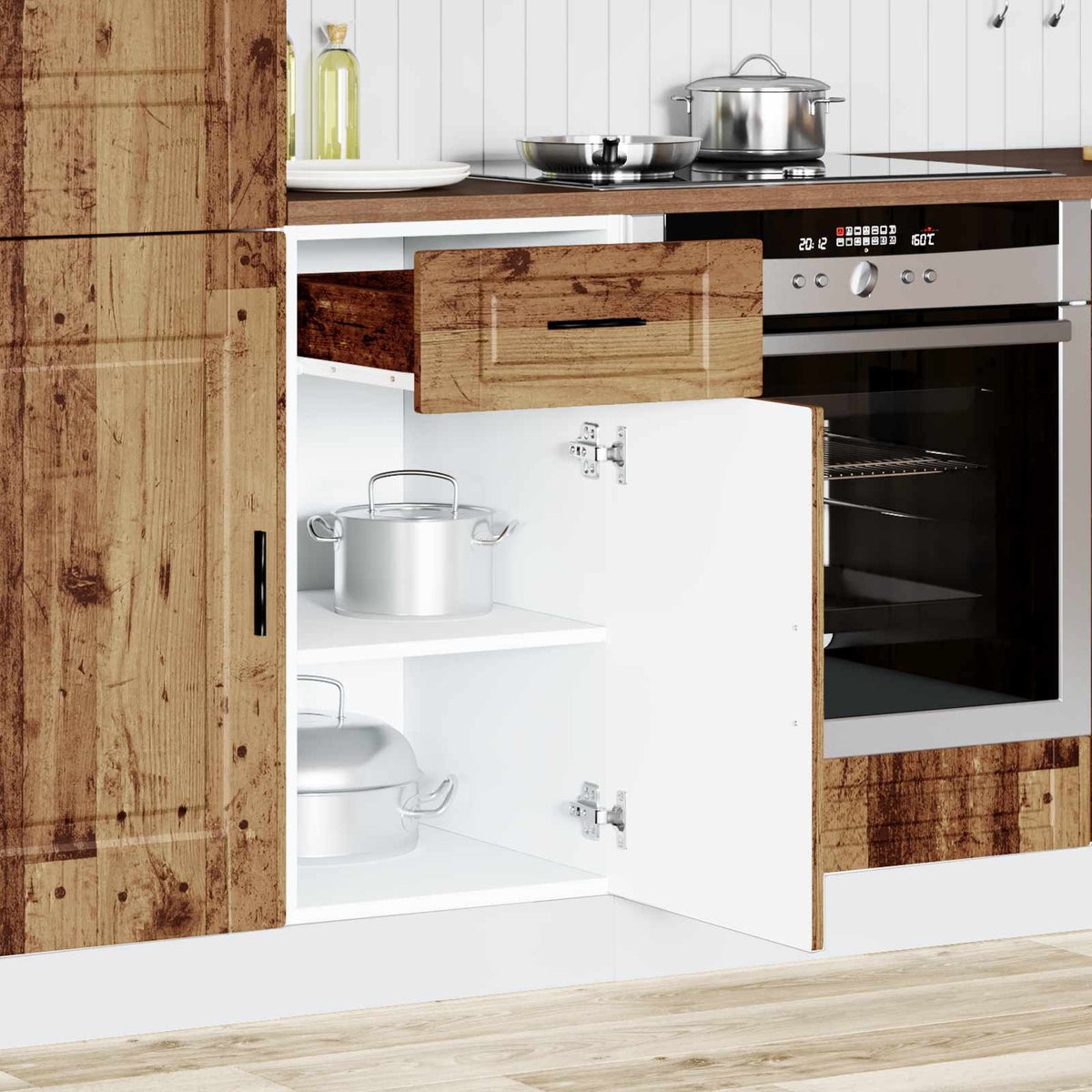Kitchen Base Cabinet "Porto" Old Wood Engineered Wood