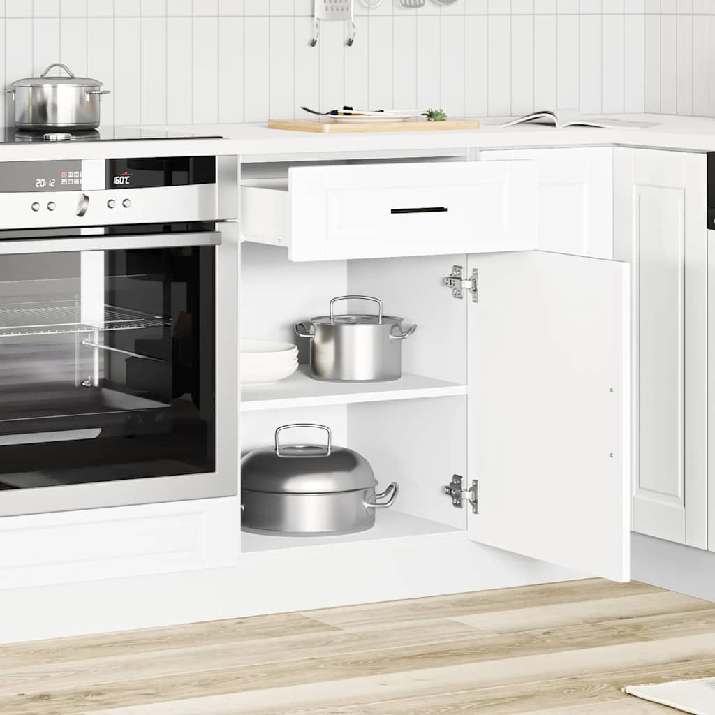 Kitchen Base Cabinet "Porto" White Engineered Wood