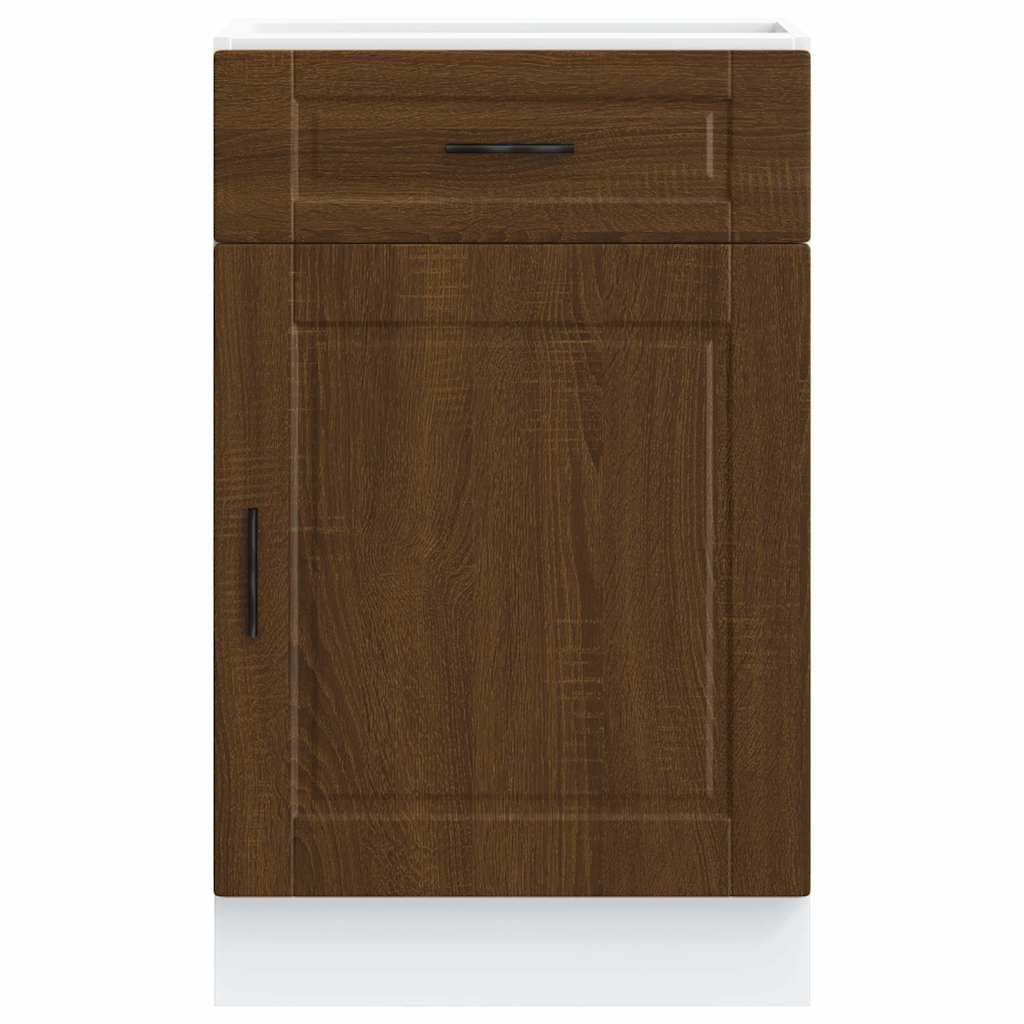 Kitchen Base Cabinet "Porto" Brown Oak Engineered Wood
