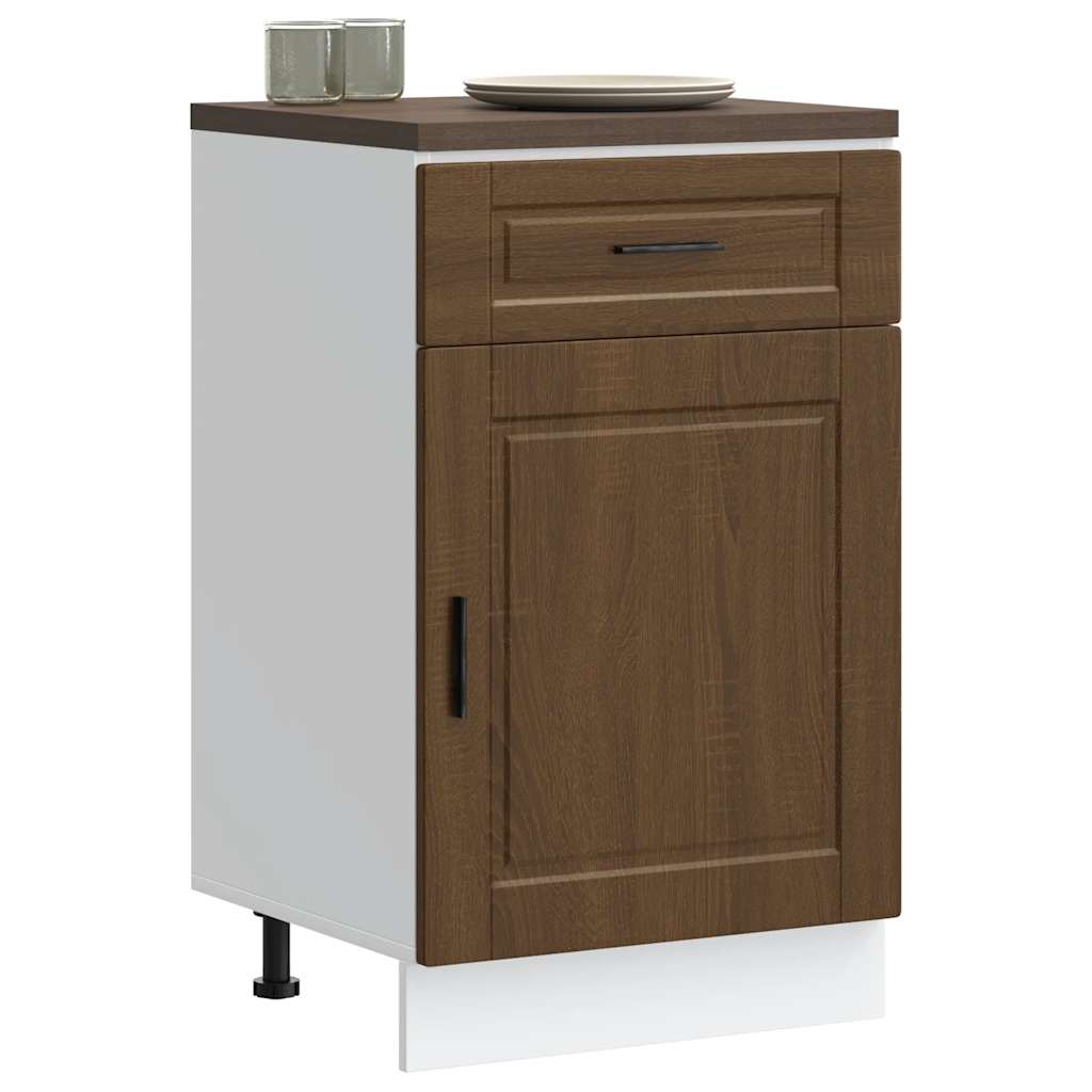 Kitchen Base Cabinet "Porto" Brown Oak Engineered Wood
