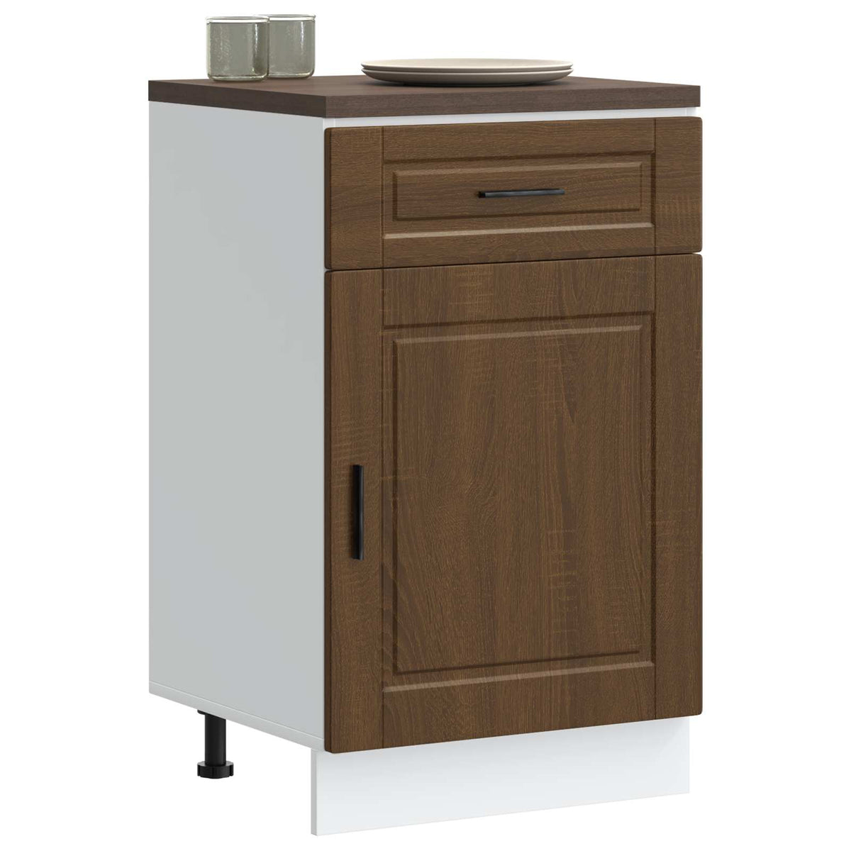 Kitchen Base Cabinet "Porto" Brown Oak Engineered Wood