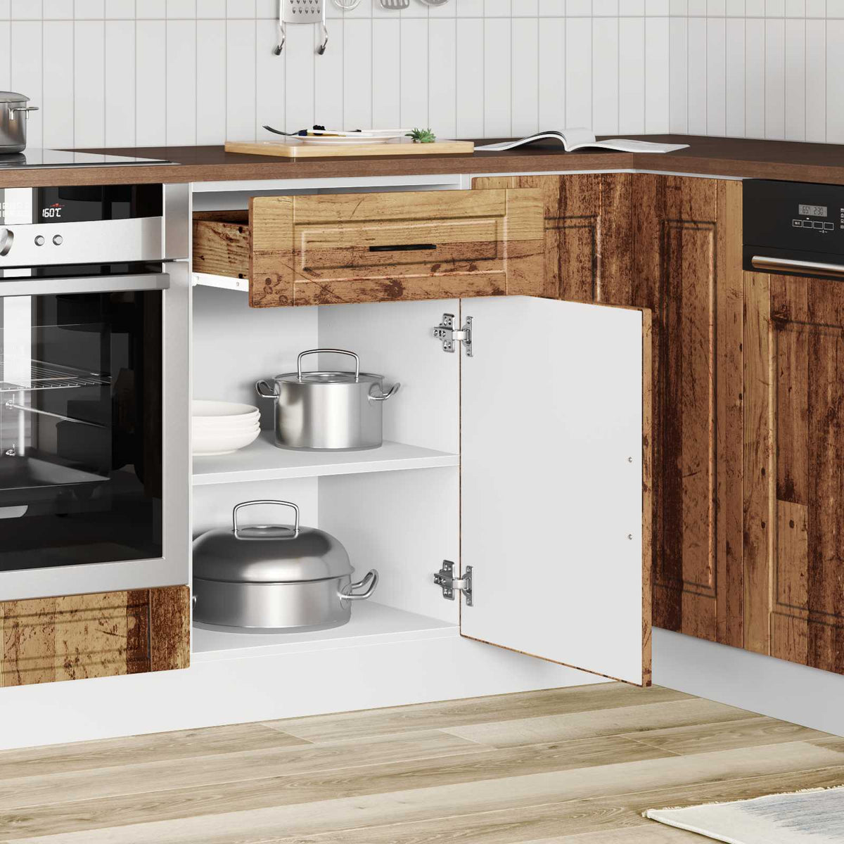 Kitchen Base Cabinet "Porto" Old Wood Engineered Wood