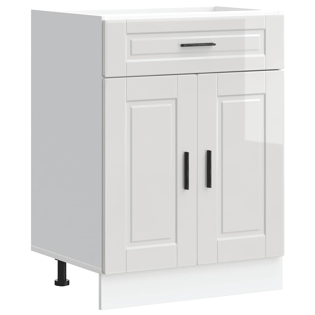 vidaXL Kitchen Base Cabinet Porto High Gloss White Engineered Wood