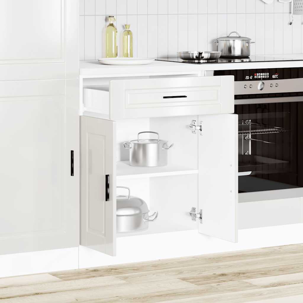 vidaXL Kitchen Base Cabinet Porto High Gloss White Engineered Wood