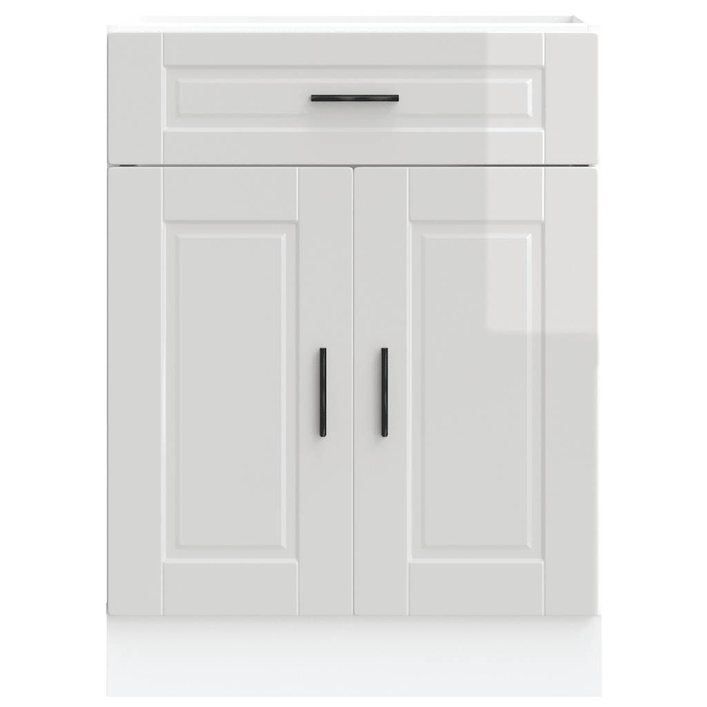 vidaXL Kitchen Base Cabinet Porto High Gloss White Engineered Wood