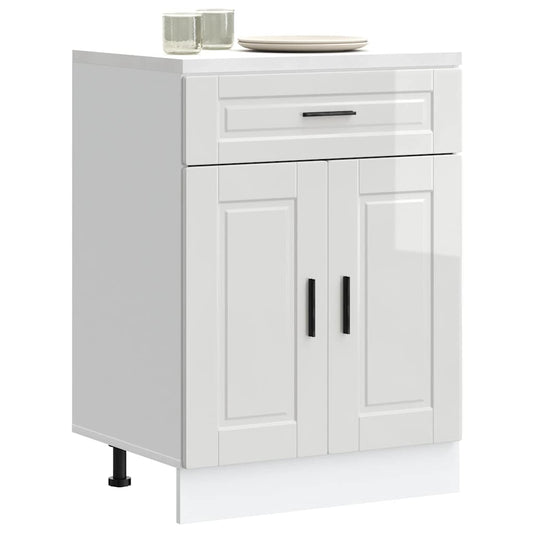 vidaXL Kitchen Base Cabinet Porto High Gloss White Engineered Wood