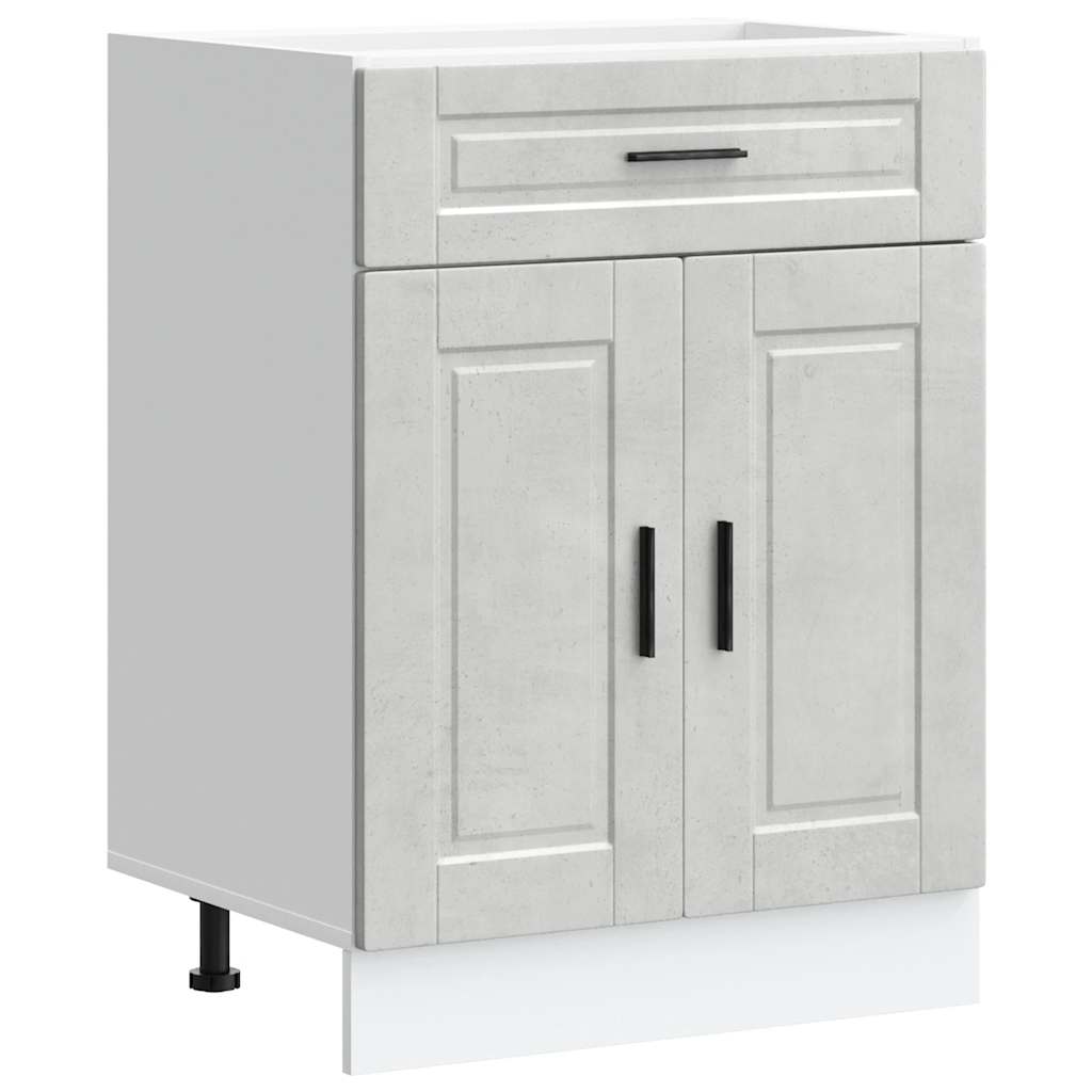 Kitchen Base Cabinet "Porto" Concrete Grey Engineered Wood