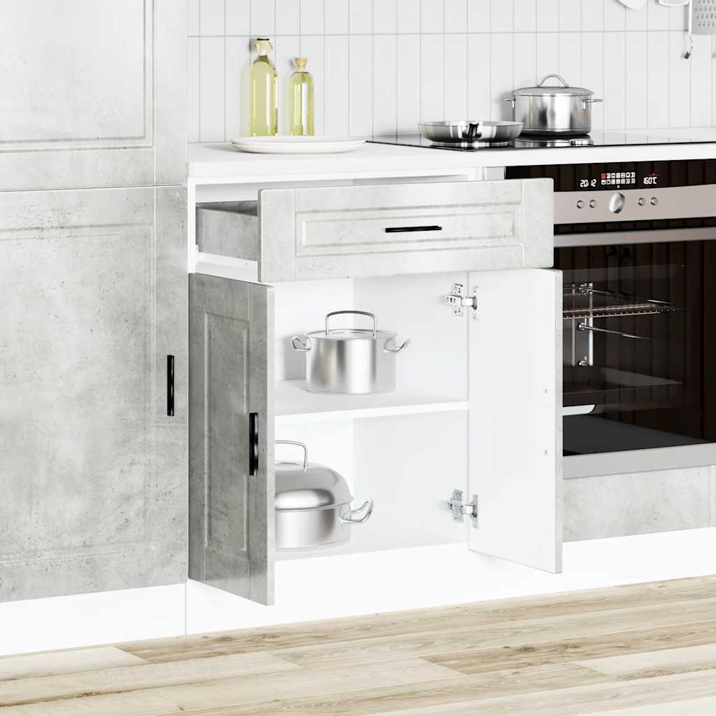 Kitchen Base Cabinet "Porto" Concrete Grey Engineered Wood