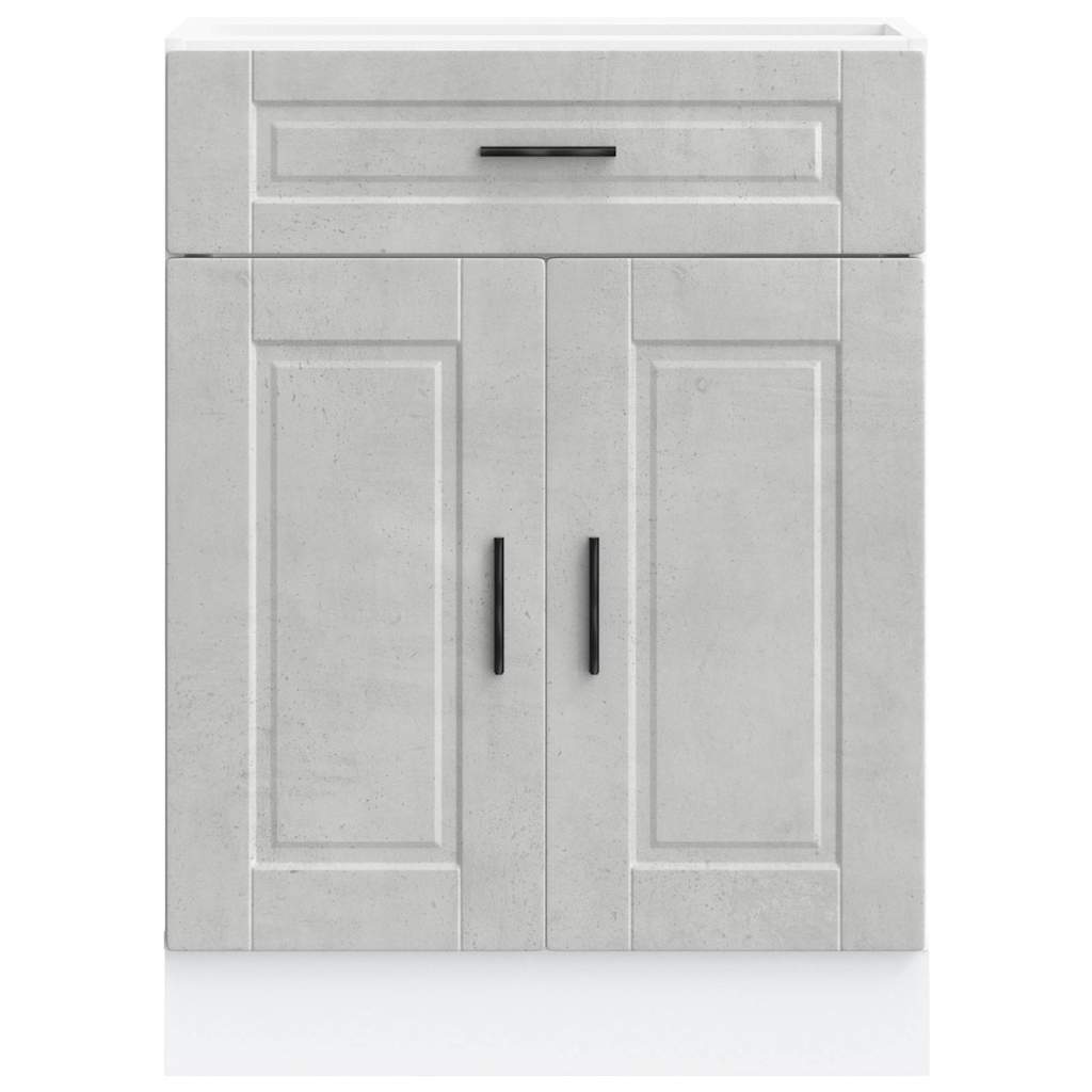 Kitchen Base Cabinet "Porto" Concrete Grey Engineered Wood