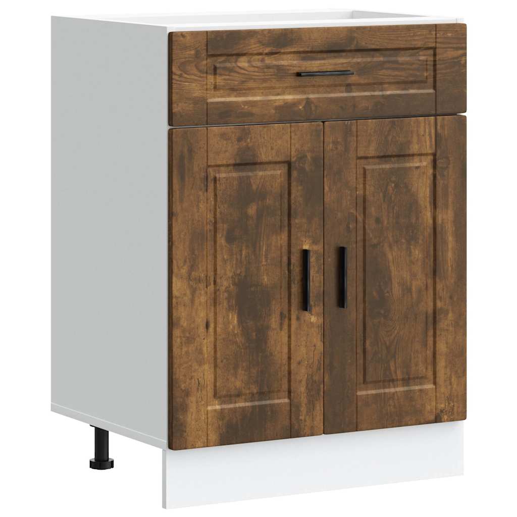Kitchen Base Cabinet "Porto" Smoked Oak Engineered Wood