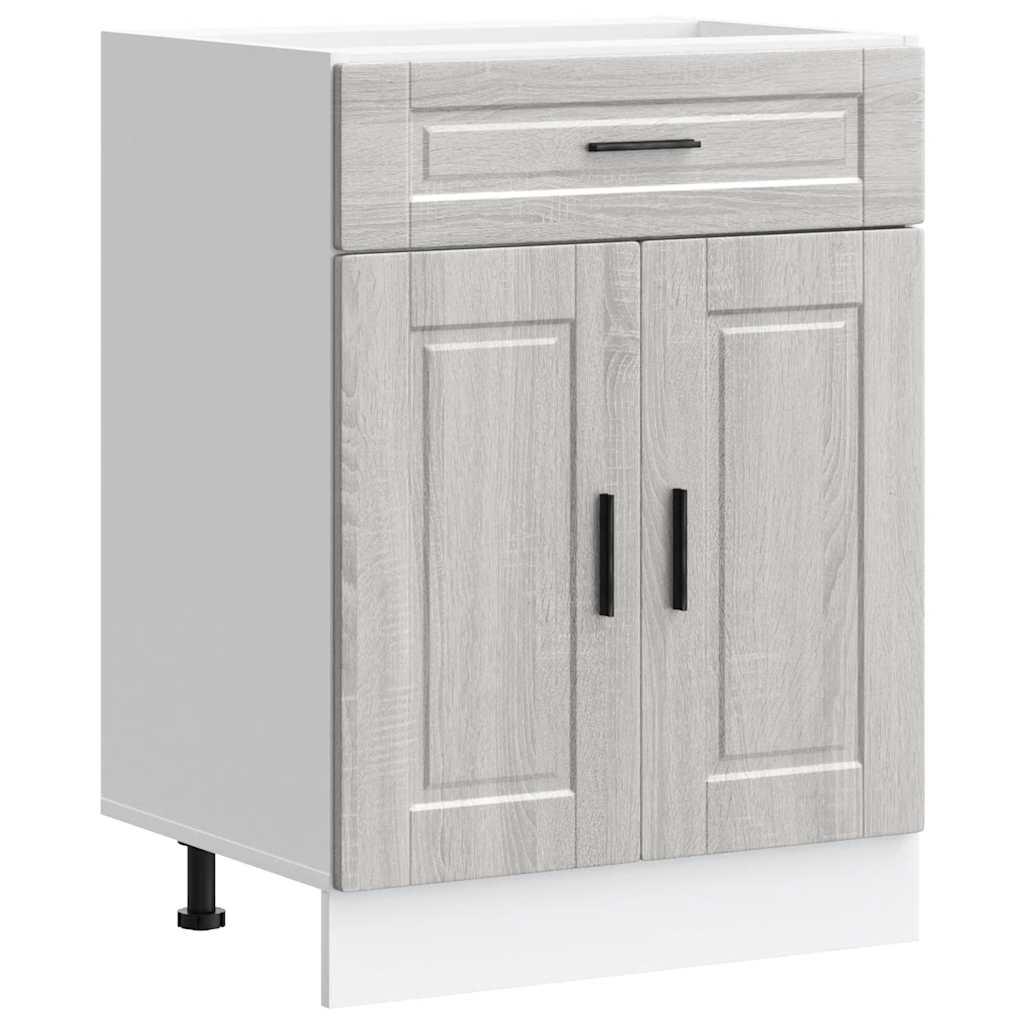 Kitchen Base Cabinet "Porto" Grey Sonoma Engineered Wood