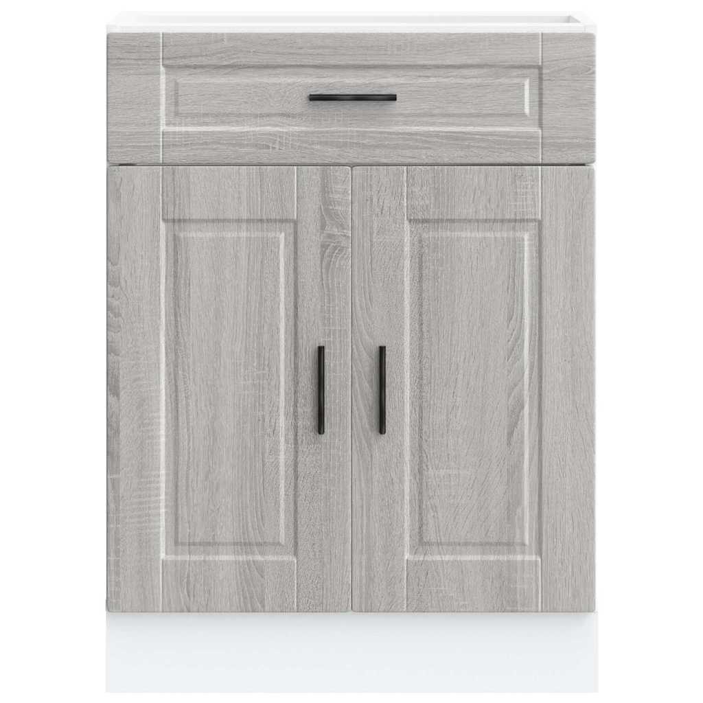 Kitchen Base Cabinet "Porto" Grey Sonoma Engineered Wood