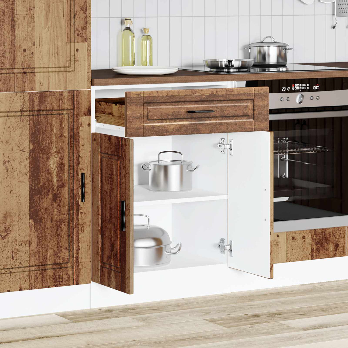 Kitchen Base Cabinet "Porto" Old Wood Engineered Wood