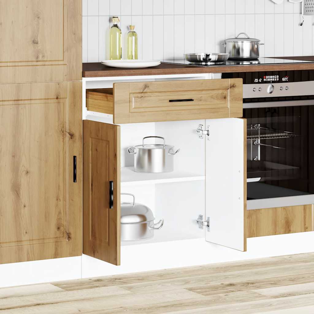 Kitchen Base Cabinet "Porto" Artisan Oak Engineered Wood
