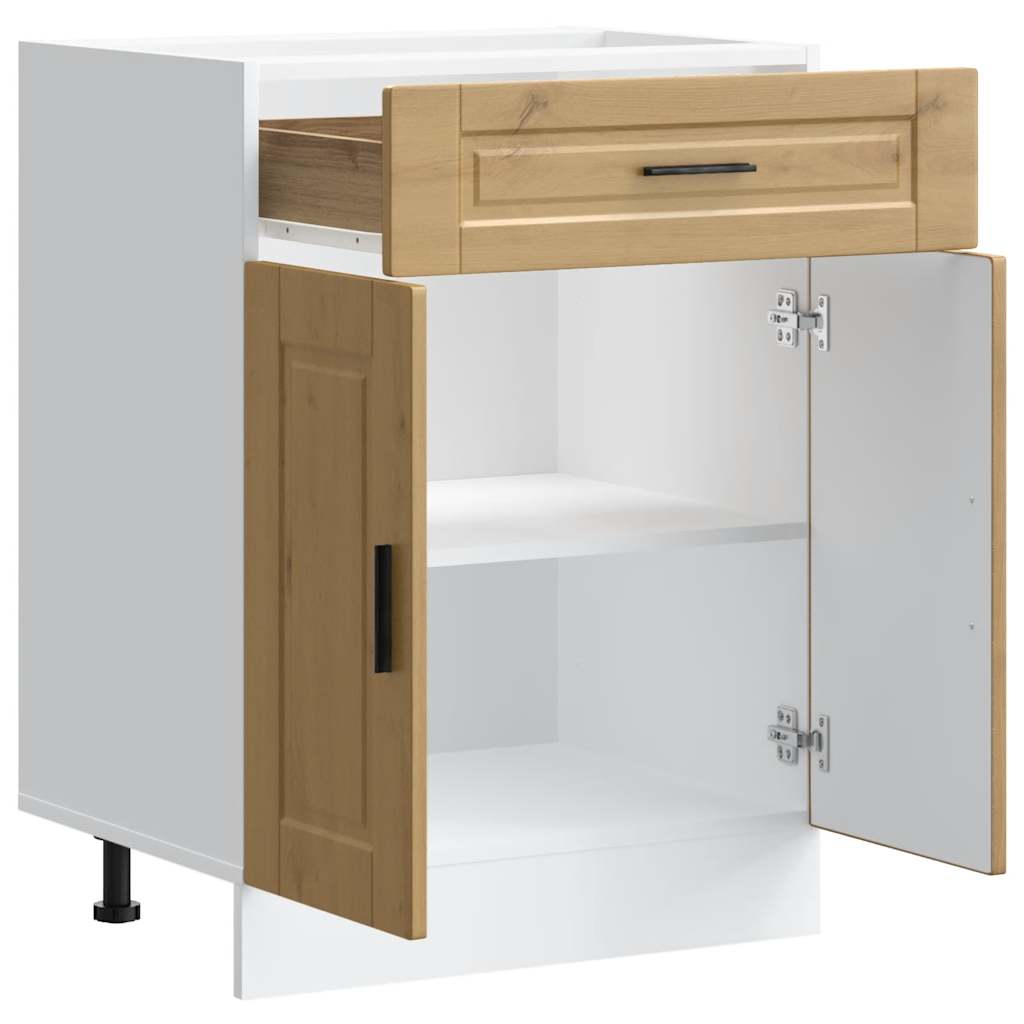Kitchen Base Cabinet "Porto" Artisan Oak Engineered Wood