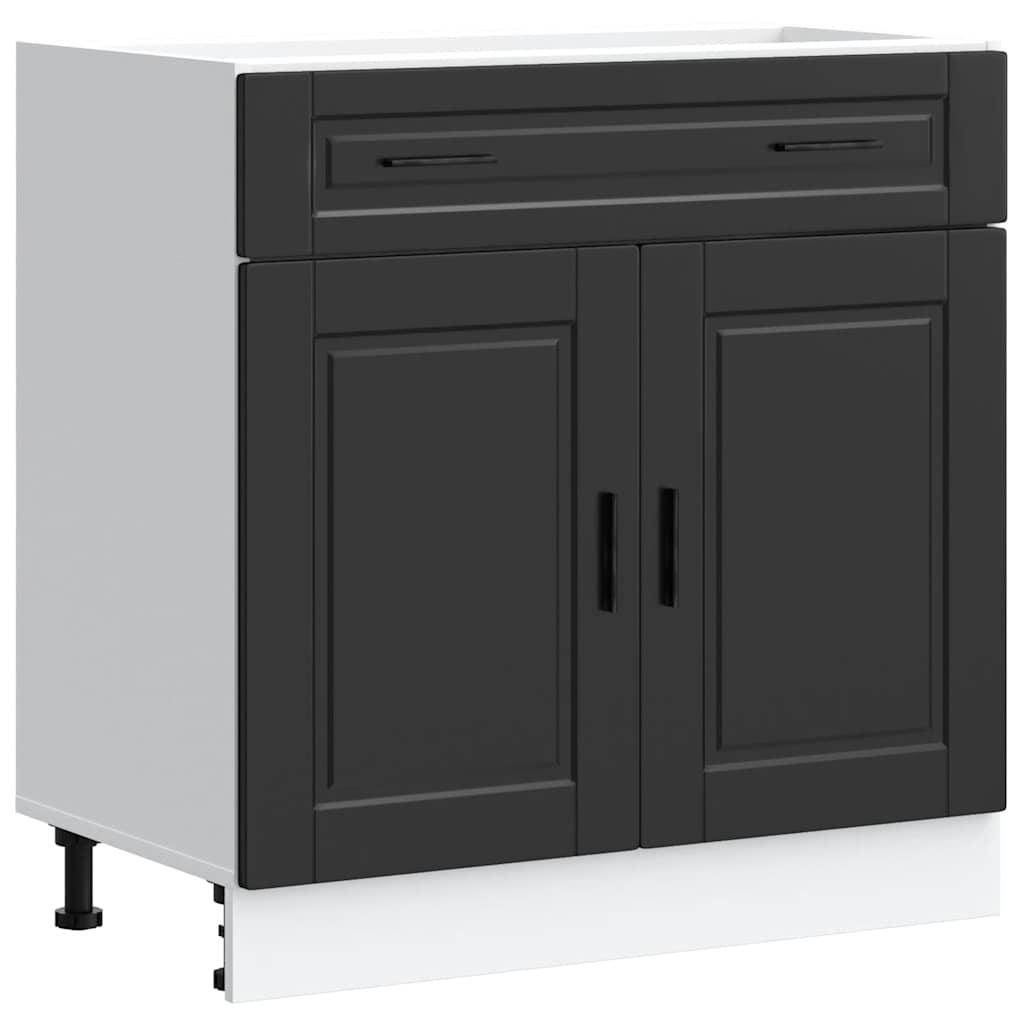 vidaXL Kitchen Base Cabinet Porto Black Engineered Wood