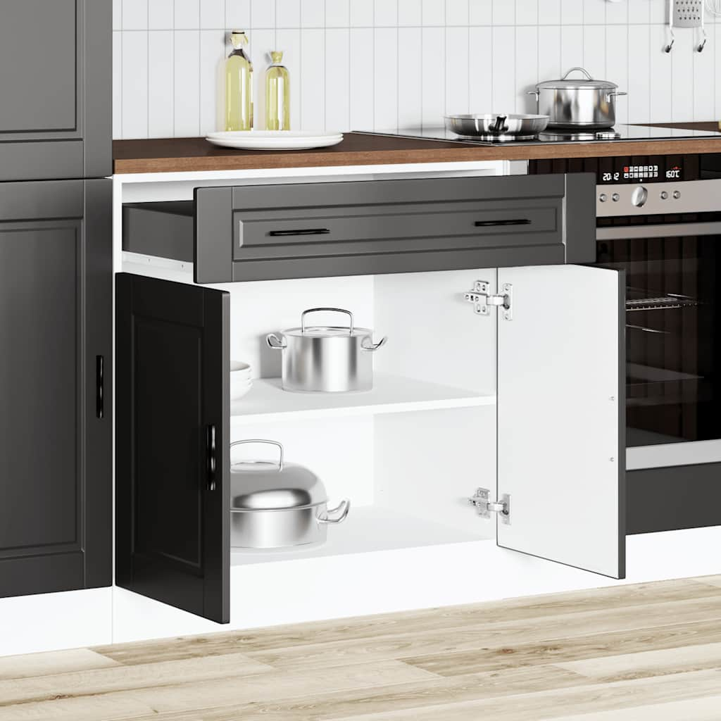 vidaXL Kitchen Base Cabinet Porto Black Engineered Wood