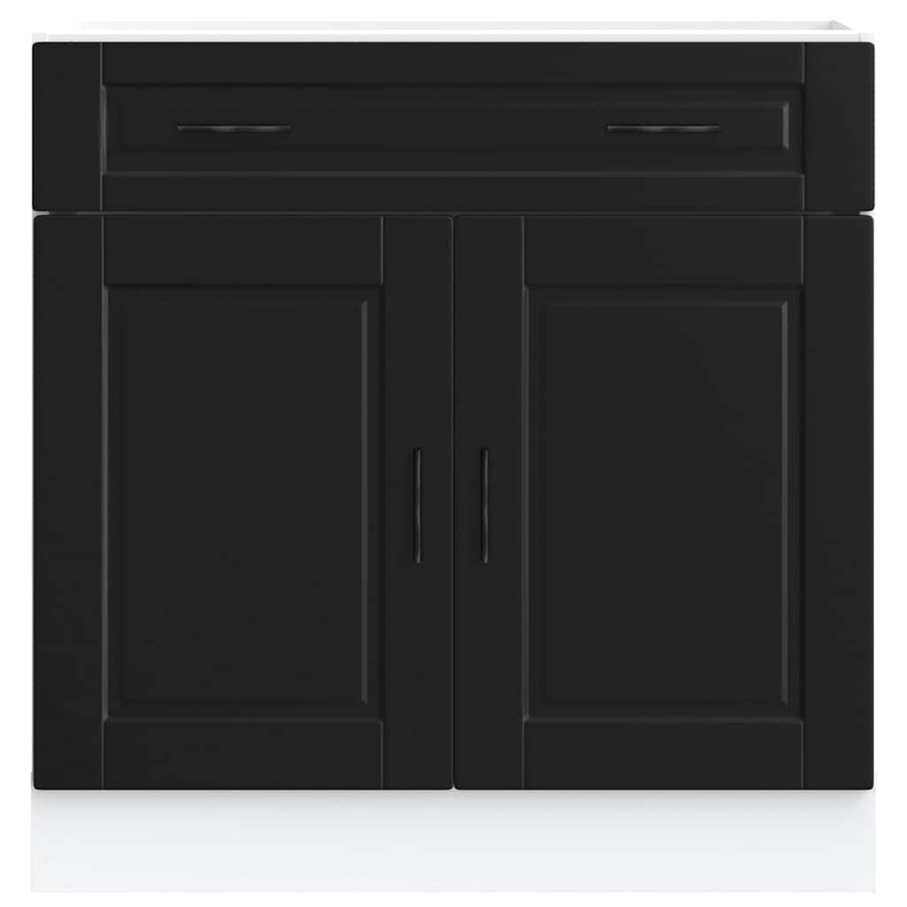 vidaXL Kitchen Base Cabinet Porto Black Engineered Wood