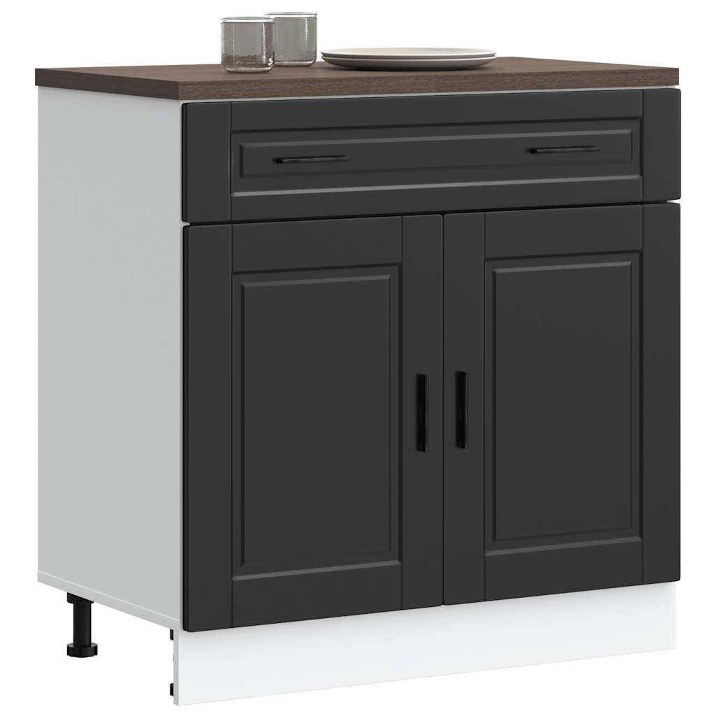 vidaXL Kitchen Base Cabinet Porto Black Engineered Wood