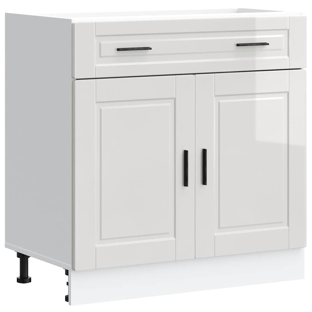 vidaXL Kitchen Base Cabinet Porto High Gloss White Engineered Wood