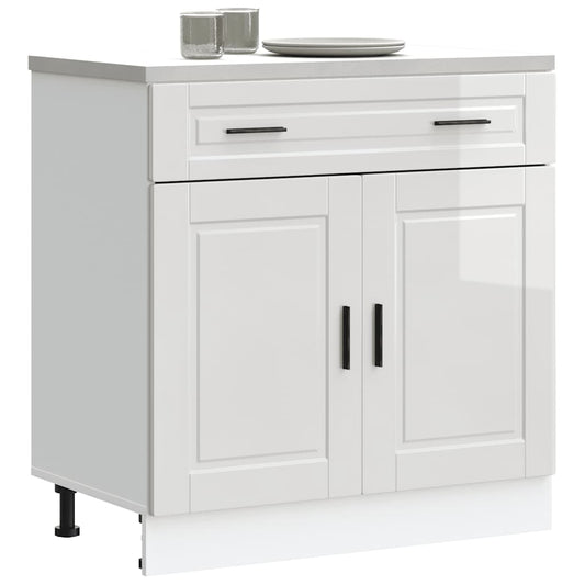 vidaXL Kitchen Base Cabinet Porto High Gloss White Engineered Wood