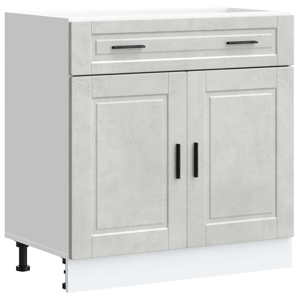 Kitchen Base Cabinet "Porto" Concrete Grey Engineered Wood