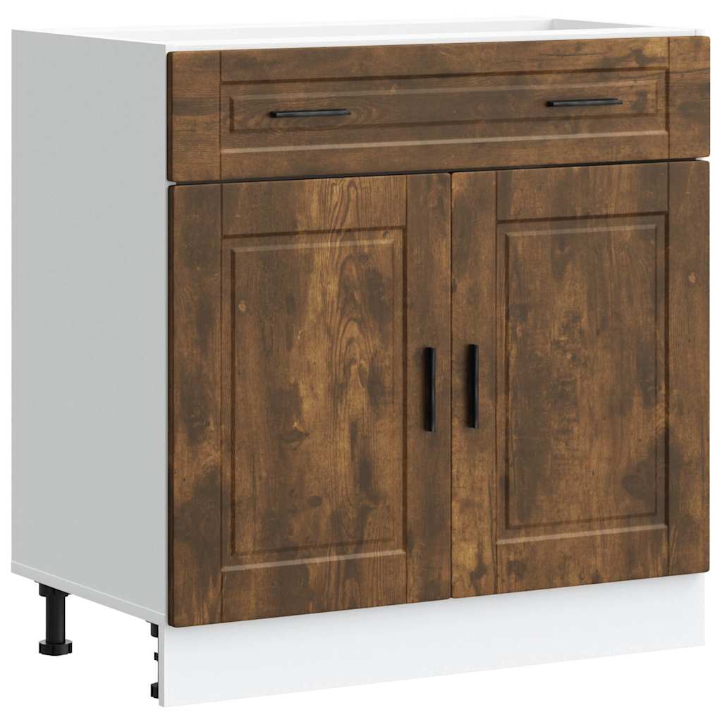 Kitchen Base Cabinet "Porto" Smoked Oak Engineered Wood