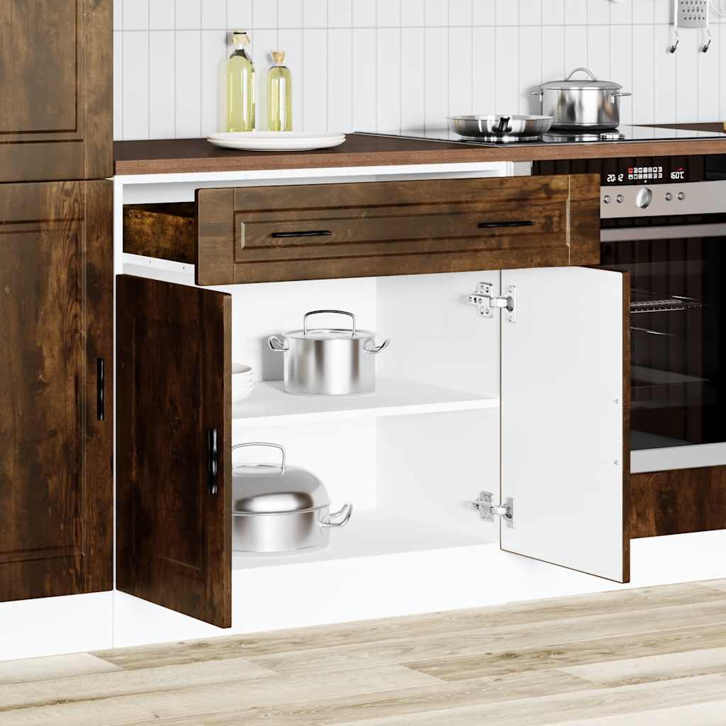 vidaXL Kitchen Base Cabinet Porto Smoked Oak Engineered Wood