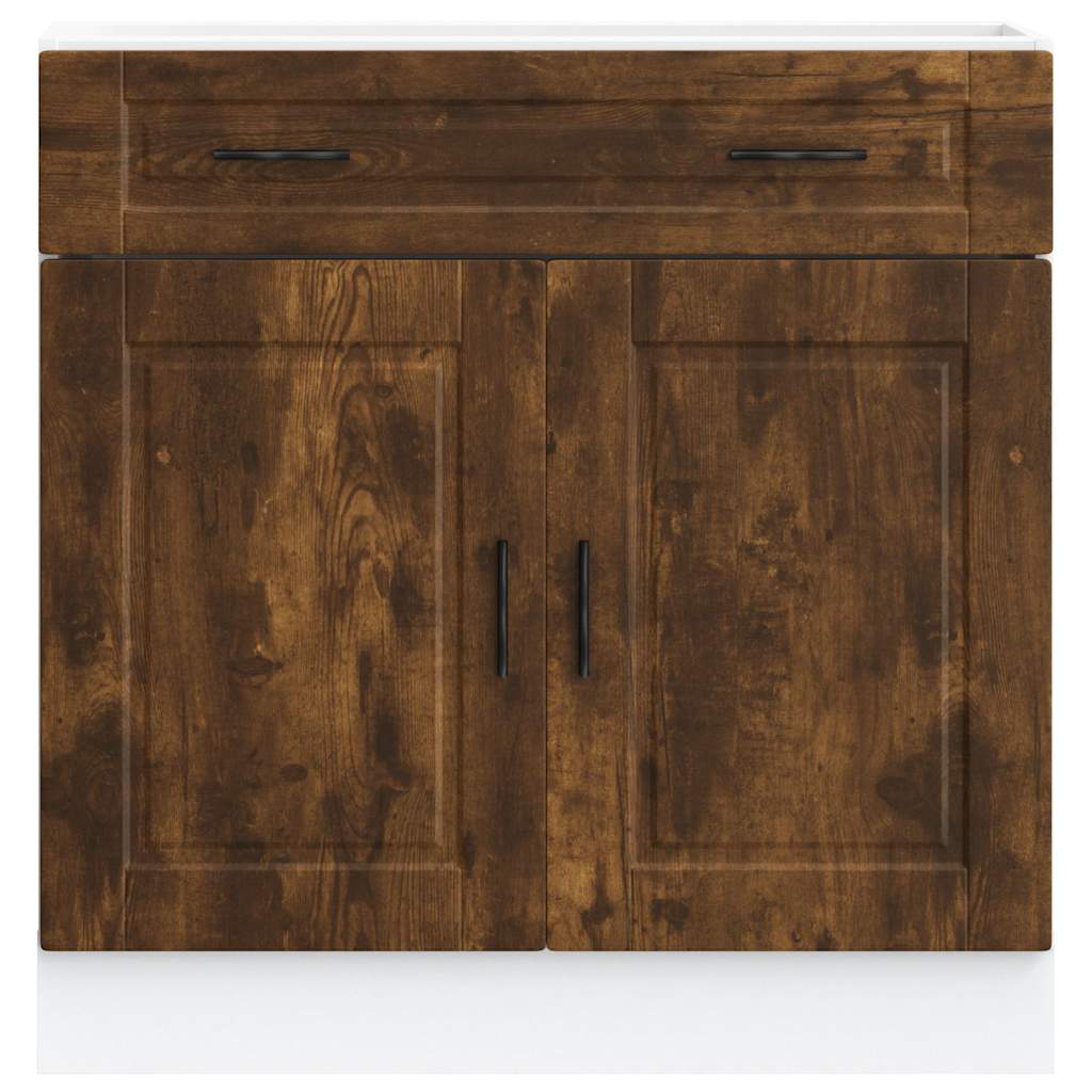 Kitchen Base Cabinet "Porto" Smoked Oak Engineered Wood