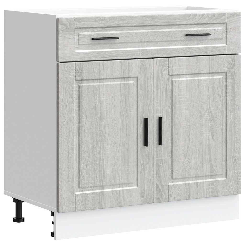 Kitchen Base Cabinet "Porto" Grey Sonoma Engineered Wood