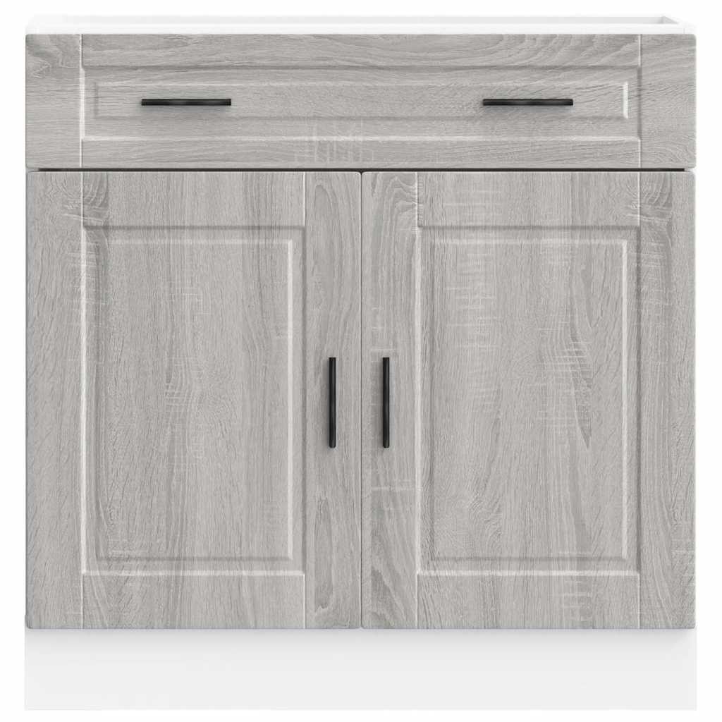 Kitchen Base Cabinet "Porto" Grey Sonoma Engineered Wood