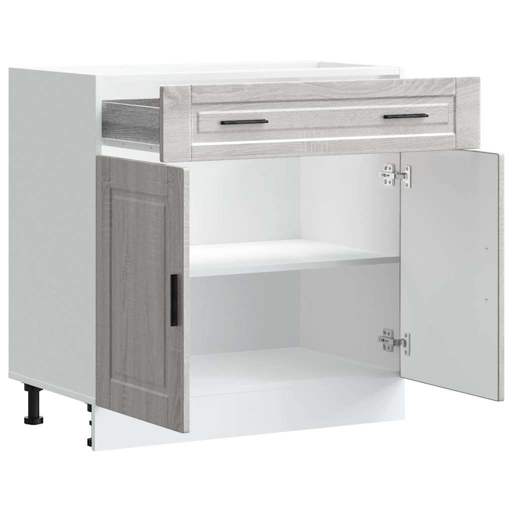 Kitchen Base Cabinet "Porto" Grey Sonoma Engineered Wood