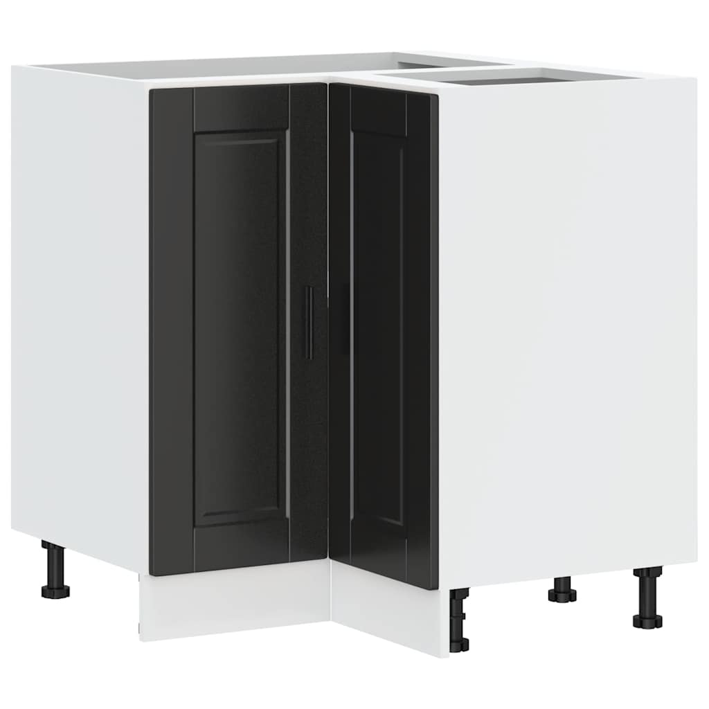 Kitchen Corner Base Cabinet Porto Black Engineered Wood
