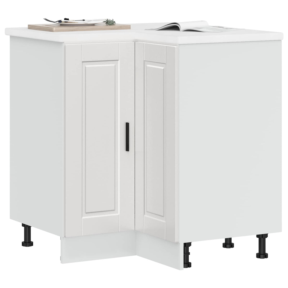 Kitchen Corner Base Cabinet "Porto" High Gloss White