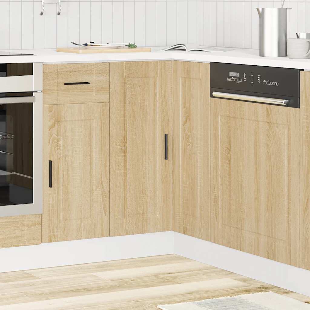Kitchen Corner Base Cabinet "Porto" Sonoma Oak Engineered Wood