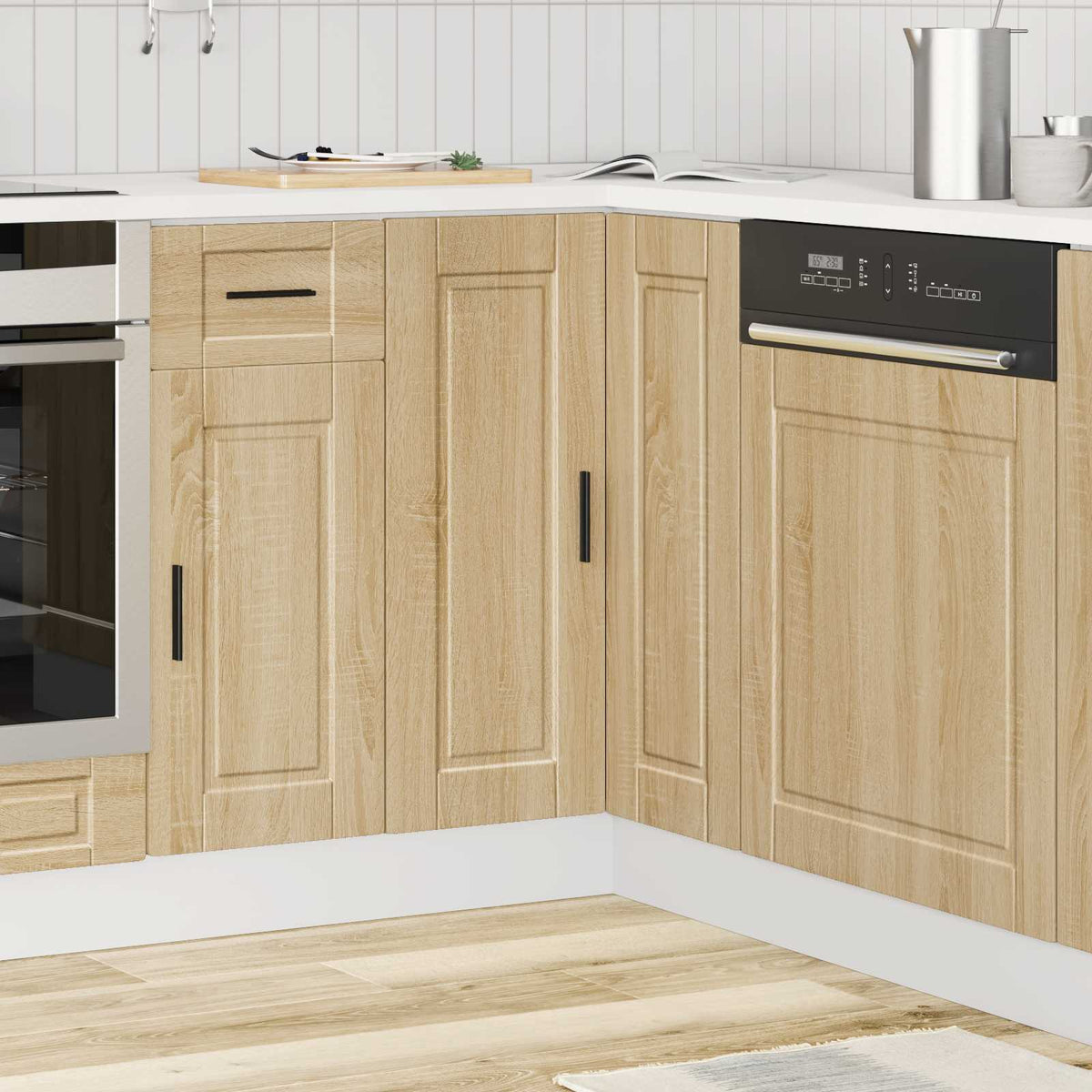 Kitchen Corner Base Cabinet "Porto" Sonoma Oak Engineered Wood