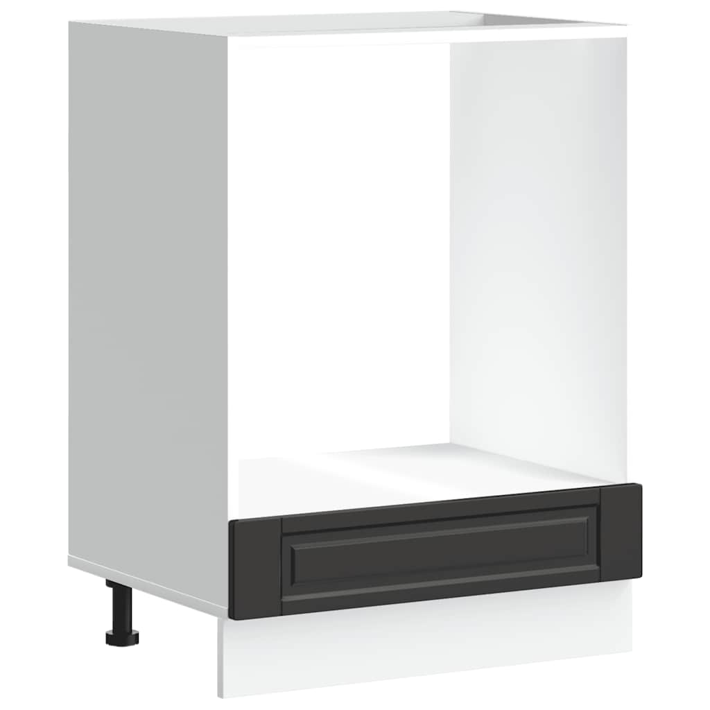 Oven Cabinet Porto Black Engineered Wood