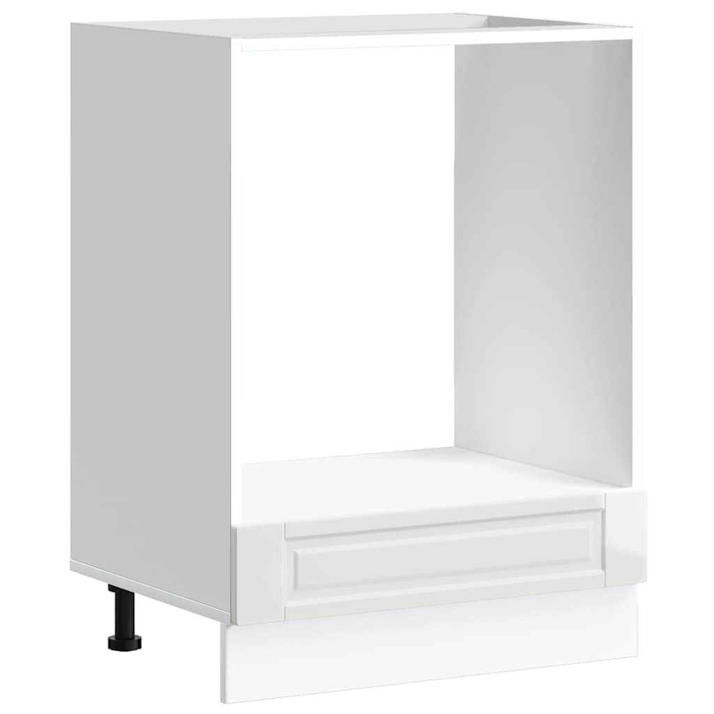 Oven Cabinet Porto High Gloss White Engineered Wood