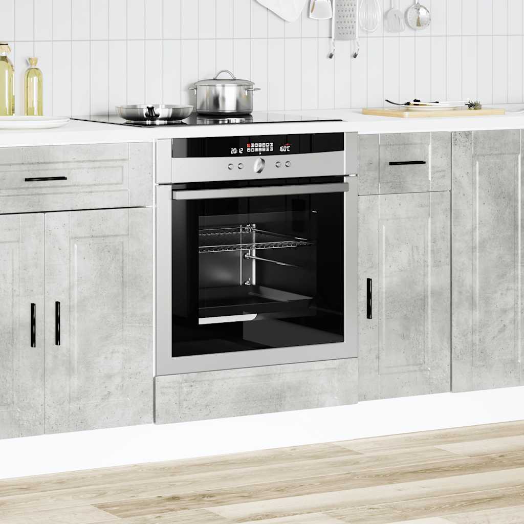 Oven Cabinet "Porto" Concrete Grey Engineered Wood